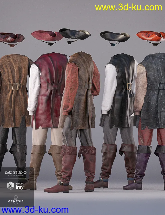 dForce Scallywag Outfit Textures模型的图片8
