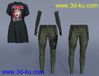 3D打印模型dForce Skate Punk with Skateboard Textures的图片