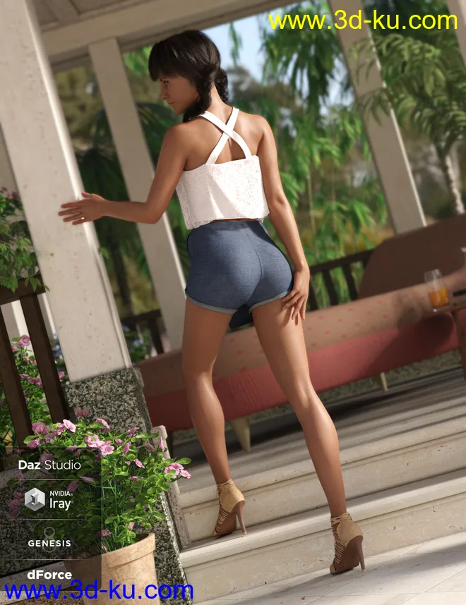 dForce Skort and Top Outfit for Genesis 8 Female(s)模型的图片3
