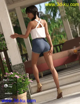 3D打印模型dForce Skort and Top Outfit for Genesis 8 Female(s)的图片