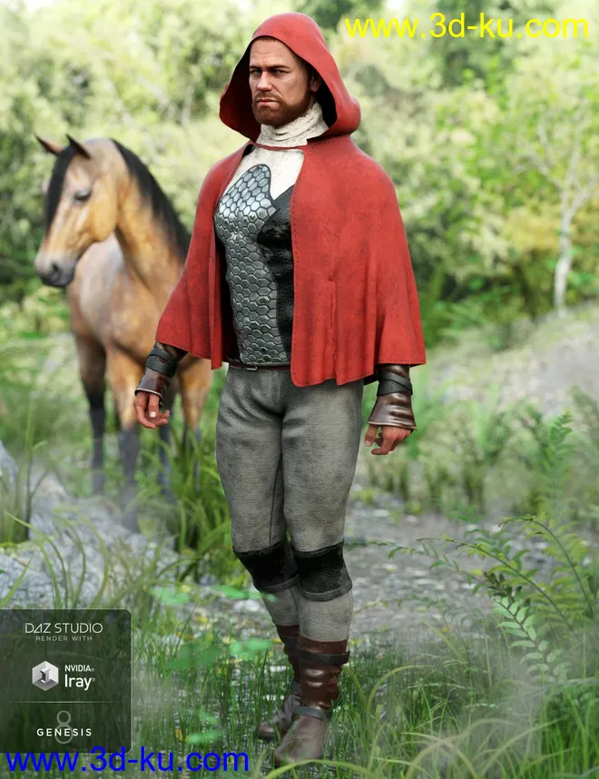 dForce Sky Rebel Outfit for Genesis 8 Male(s)模型的图片2