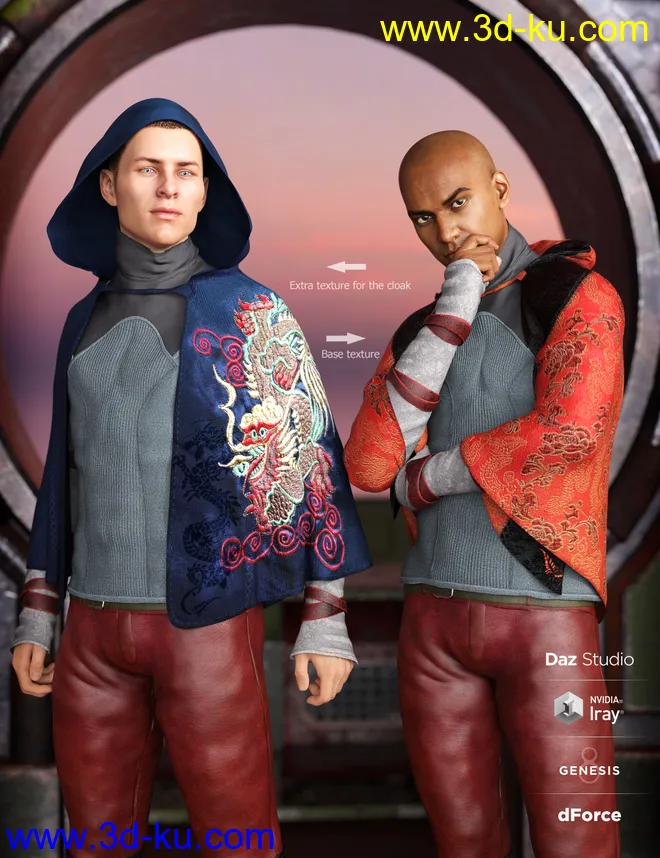 dForce Sky Rebel Outfit Textures模型的图片2