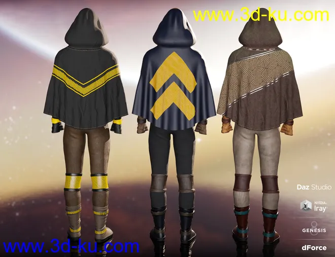 dForce Sky Rebel Outfit Textures模型的图片3