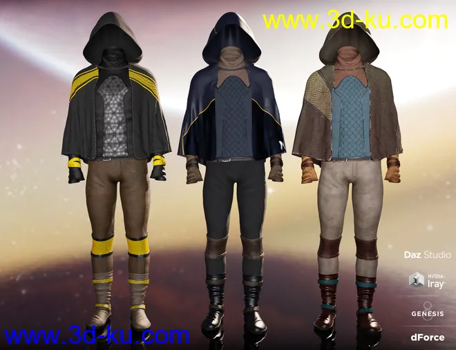 dForce Sky Rebel Outfit Textures模型的图片4