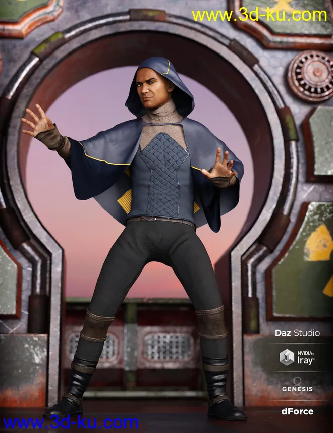 dForce Sky Rebel Outfit Textures模型的图片5