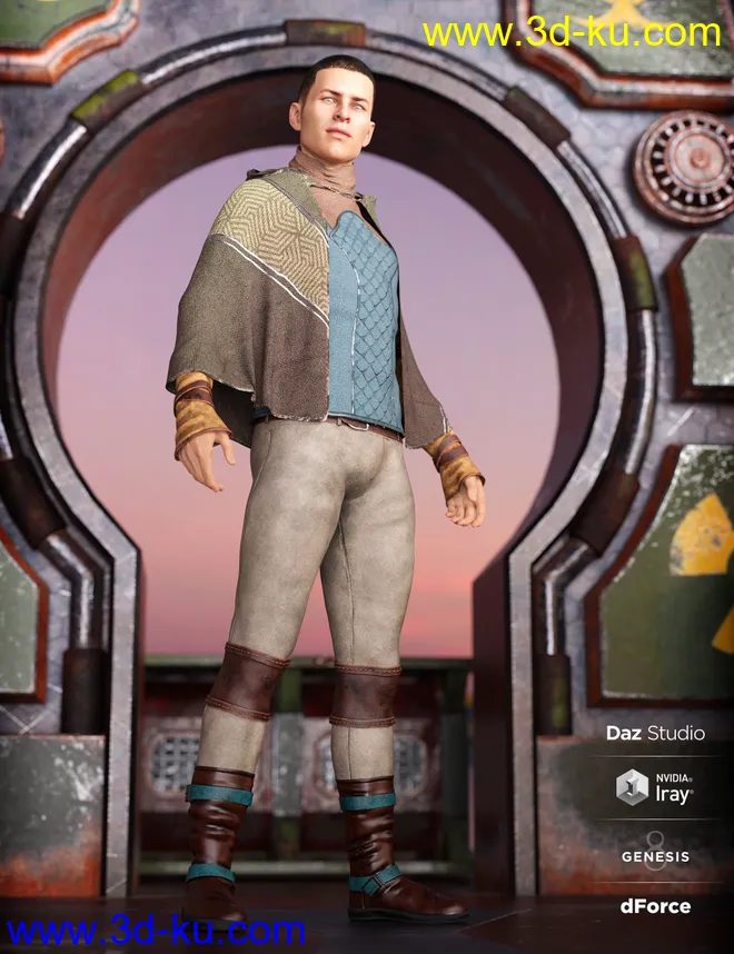 dForce Sky Rebel Outfit Textures模型的图片6