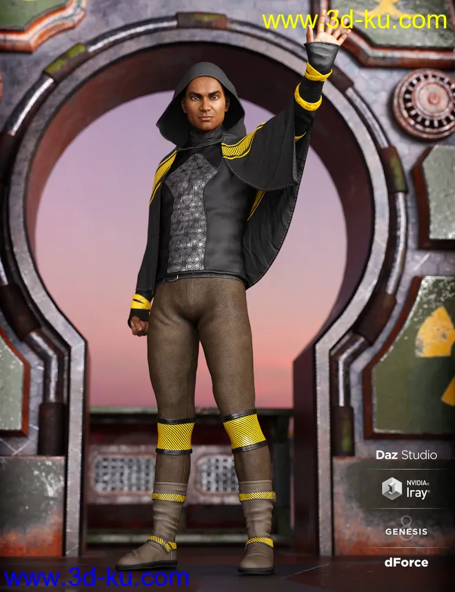 dForce Sky Rebel Outfit Textures模型的图片7