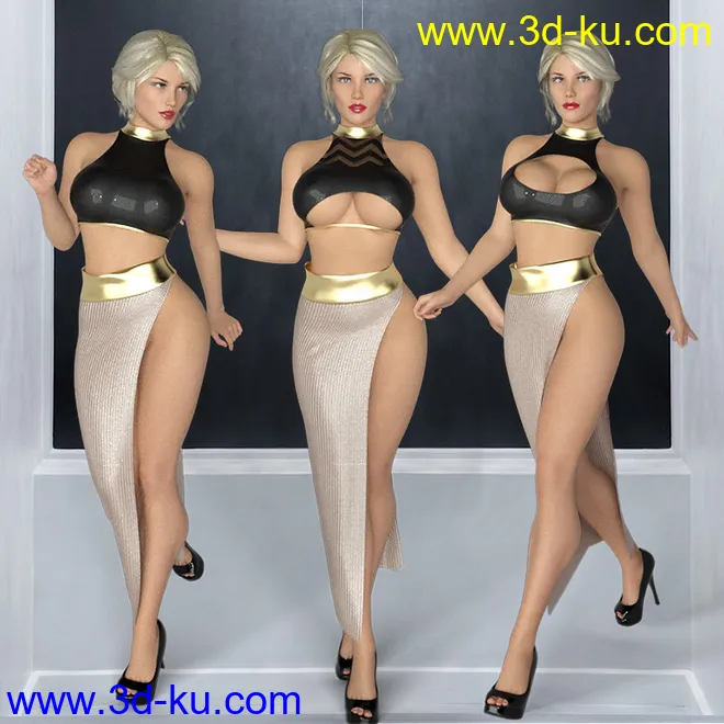dForce Slit Dress 2模型的图片1