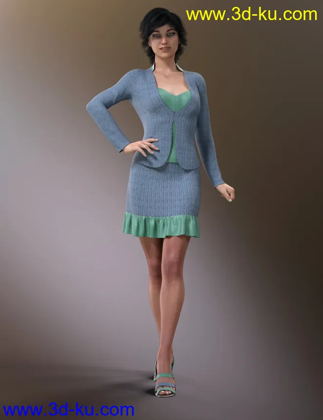 dForce Smart Casual Outfit for Genesis 8 Female(s)模型的图片2