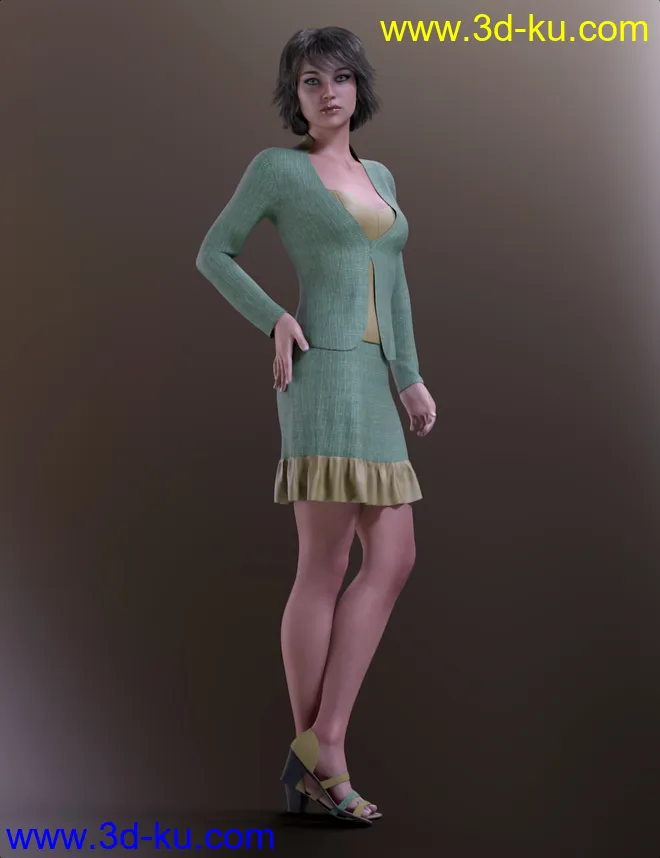 dForce Smart Casual Outfit for Genesis 8 Female(s)模型的图片4