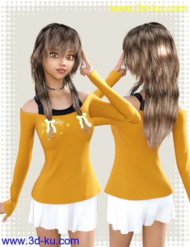 dForce Spring Casual Outfit for Genesis 8 Female(s)模型的图片2