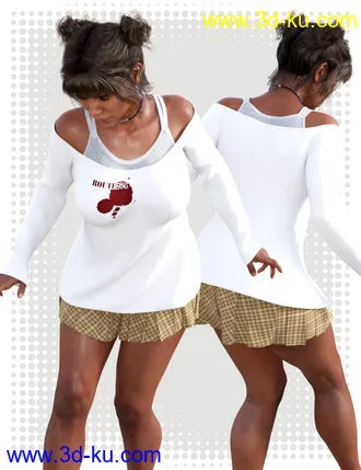 3D打印模型dForce Spring Casual Outfit for Genesis 8 Female(s)的图片