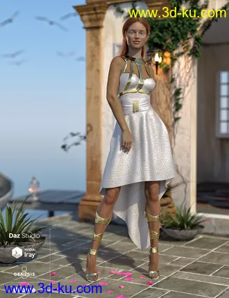 3D打印模型dForce Strappy High Low Outfit for Genesis 8 Female(s)的图片