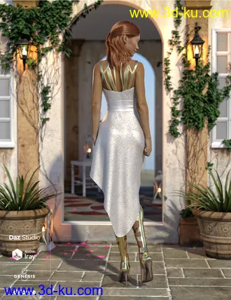 3D打印模型dForce Strappy High Low Outfit for Genesis 8 Female(s)的图片