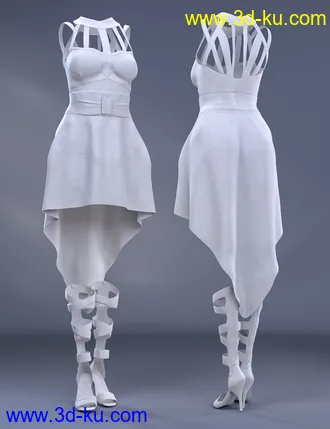 3D打印模型dForce Strappy High Low Outfit for Genesis 8 Female(s)的图片