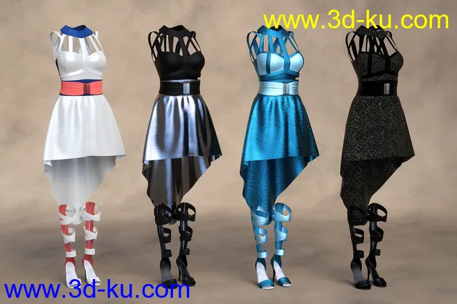 dForce Strappy High Low Outfit Textures模型的图片7