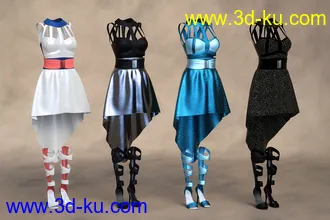 3D打印模型dForce Strappy High Low Outfit Textures的图片