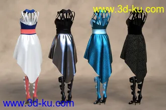 3D打印模型dForce Strappy High Low Outfit Textures的图片