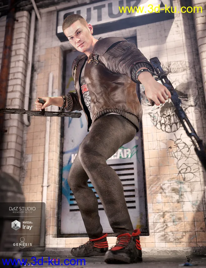 dForce Street Blade Outfit Textures模型的图片2