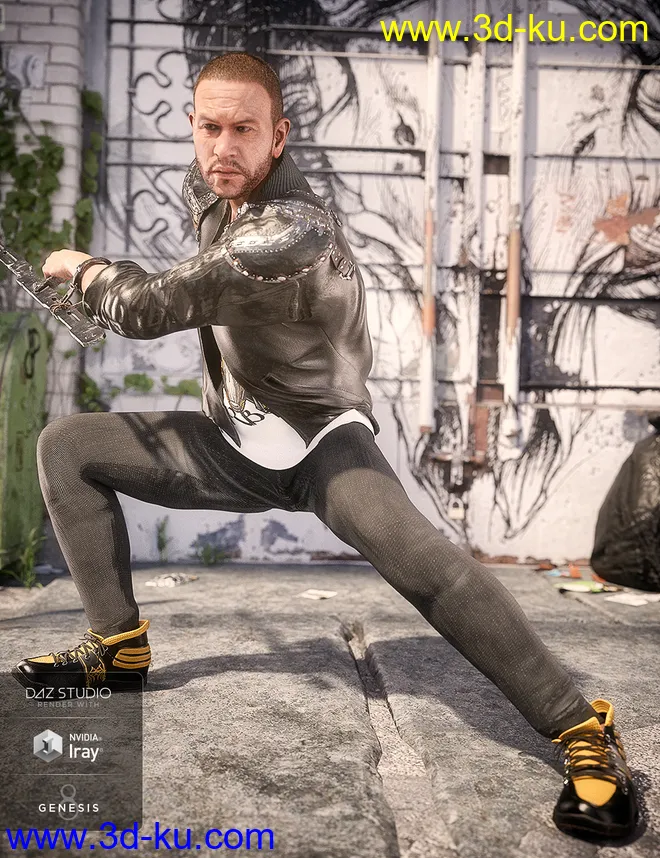 dForce Street Blade Outfit Textures模型的图片4