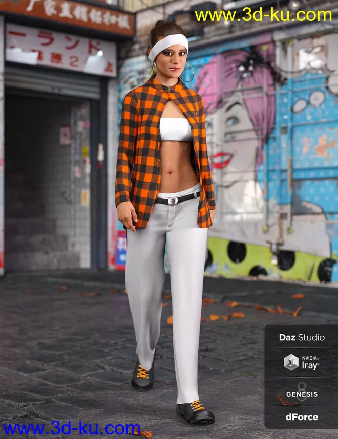 dForce Street Smarts Girl Outfit Textures模型的图片3