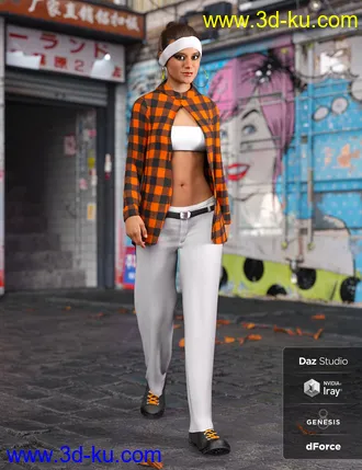 3D打印模型dForce Street Smarts Girl Outfit Textures的图片