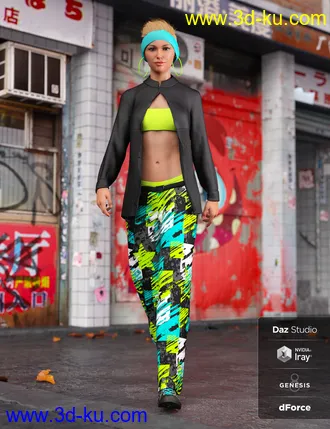 3D打印模型dForce Street Smarts Girl Outfit Textures的图片