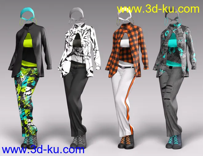 dForce Street Smarts Girl Outfit Textures模型的图片6