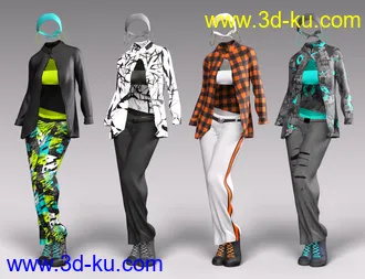 3D打印模型dForce Street Smarts Girl Outfit Textures的图片