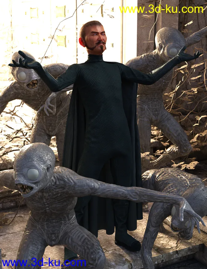 dForce Supervillain Costume for Genesis 8 Male(s)模型的图片7