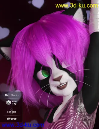 3D打印模型dForce Thistle Hair for Genesis 8 and 3的图片