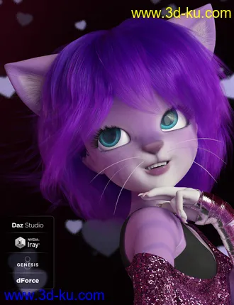 3D打印模型dForce Thistle Hair for Genesis 8 and 3的图片