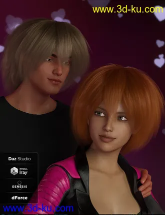 3D打印模型dForce Thistle Hair for Genesis 8 and 3的图片