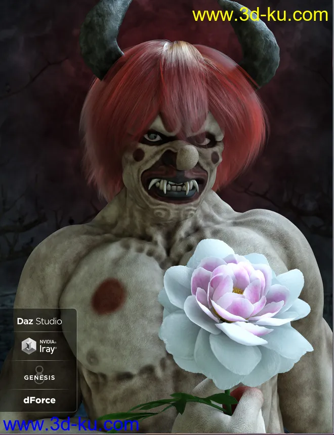 dForce Thistle Hair for Genesis 8 and 3模型的图片6