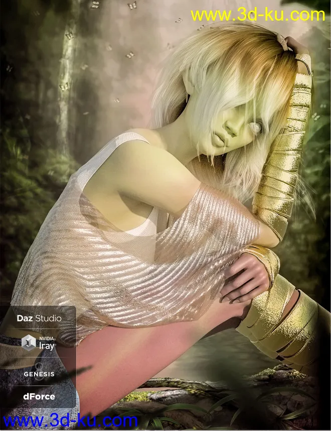 dForce Thistle Hair for Genesis 8 and 3模型的图片7