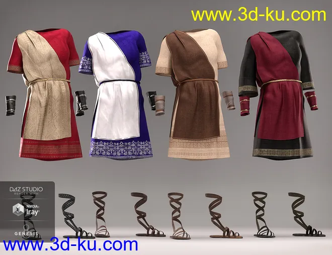 dForce Toga Outfit Textures模型的图片6