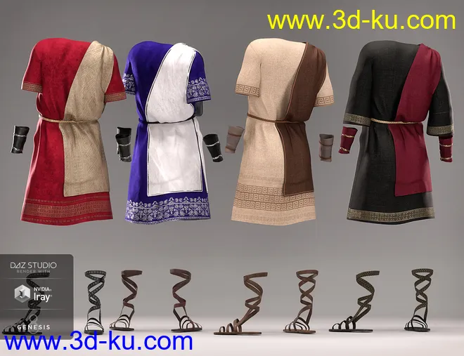 dForce Toga Outfit Textures模型的图片7