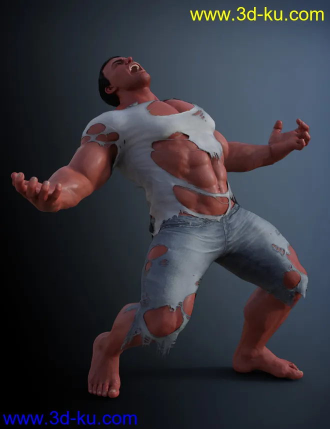 dForce Torn Clothes for Genesis 8 Male(s)模型的图片4