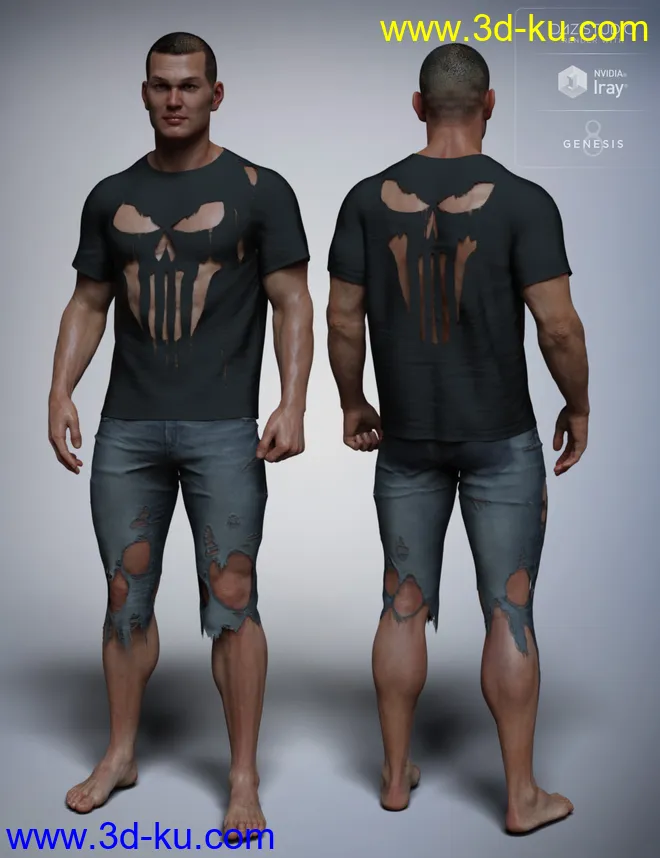 dForce Torn Clothes for Genesis 8 Male(s)模型的图片6