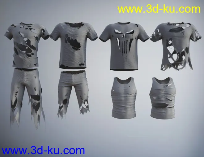 dForce Torn Clothes for Genesis 8 Male(s)模型的图片10
