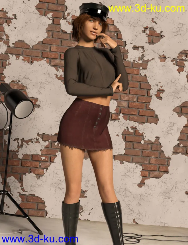 dForce Twiggy Outfit for Genesis 8 Female(s)模型的图片1