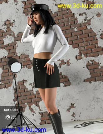 3D打印模型dForce Twiggy Outfit for Genesis 8 Female(s)的图片
