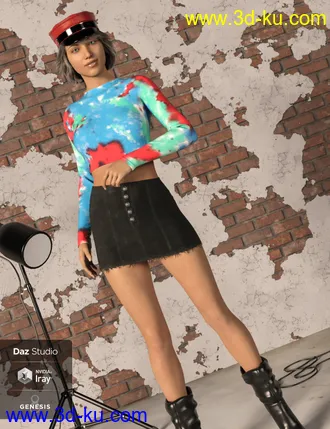 3D打印模型dForce Twiggy Outfit for Genesis 8 Female(s)的图片