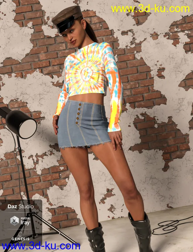 dForce Twiggy Outfit for Genesis 8 Female(s)模型的图片5