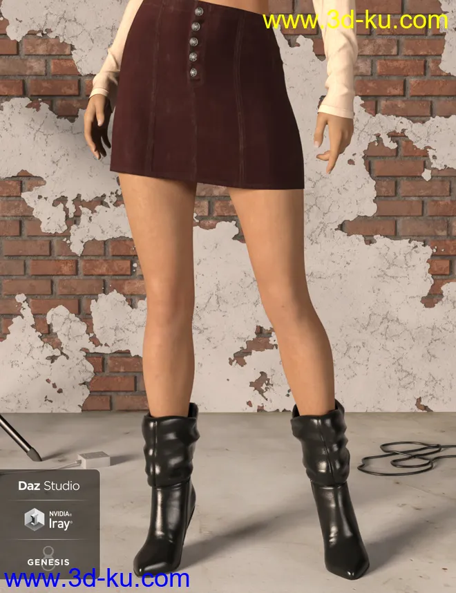 dForce Twiggy Outfit for Genesis 8 Female(s)模型的图片6