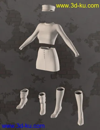 3D打印模型dForce Twiggy Outfit for Genesis 8 Female(s)的图片