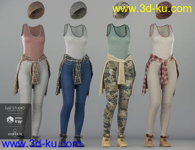 dForce Urban Casual Outfit Textures模型的图片6
