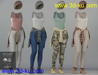 3D打印模型dForce Urban Casual Outfit Textures的图片