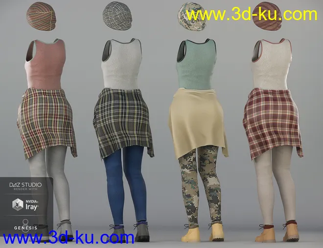 dForce Urban Casual Outfit Textures模型的图片7