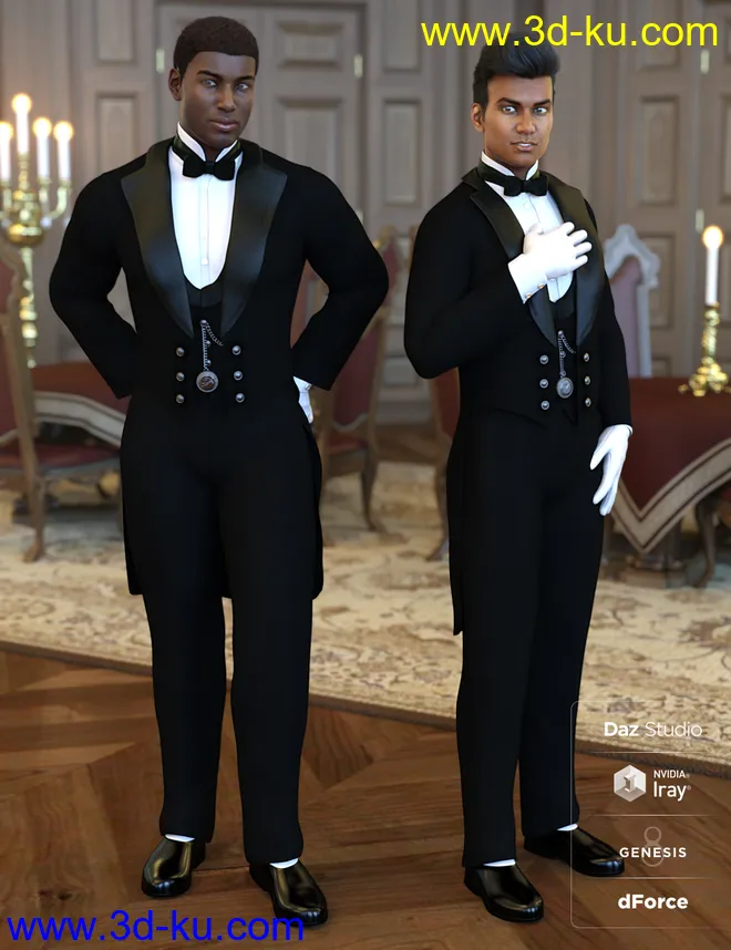 dForce Victorian Butler For Genesis 8 Male(s)模型的图片5